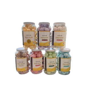Bath Soak: BABY BOMB (2")(Round Shape)(55 Each/Jar)